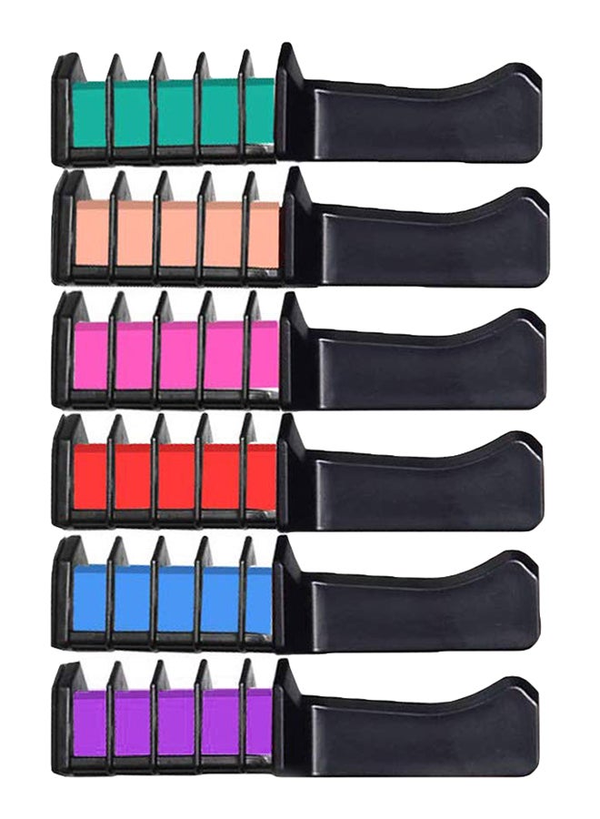 Generic 6-Piece Temporary Hair Colour Comb Set Multicolour 