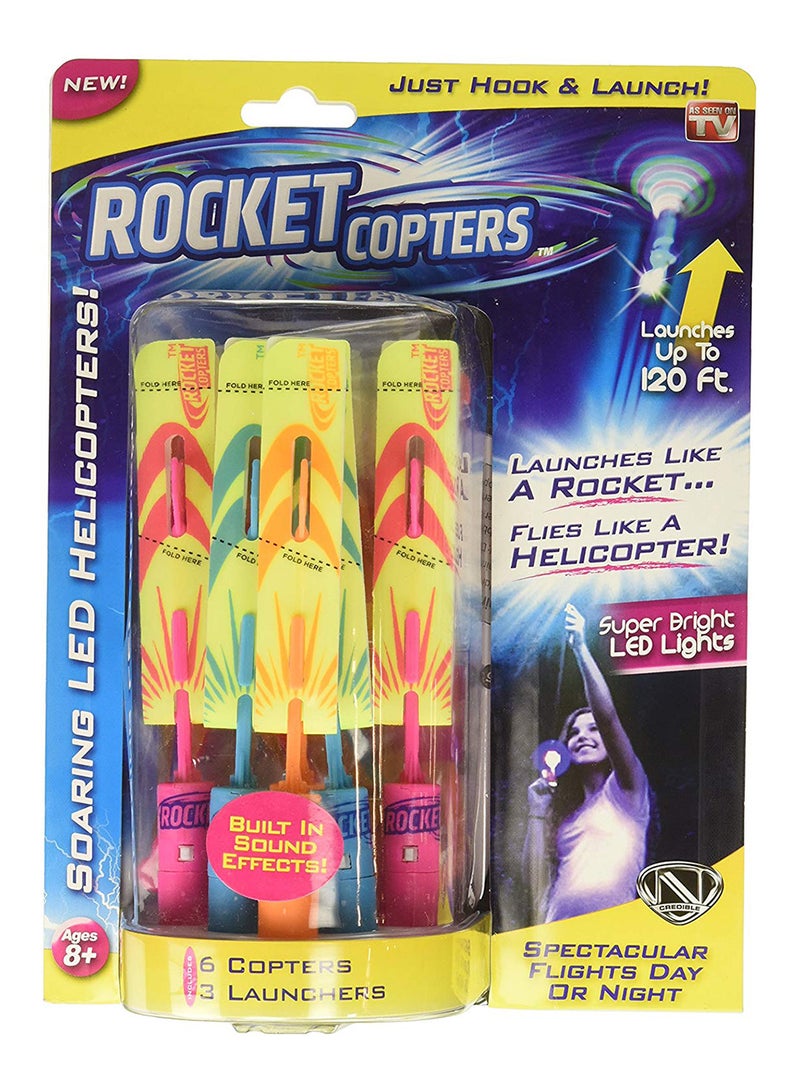 9-Piece LED Rocket Copters Set  - Image 1