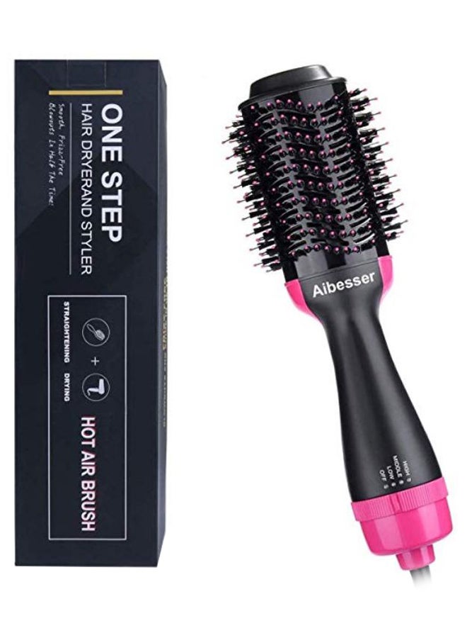3-In-1 Negative Straightening Brush Black/Pink