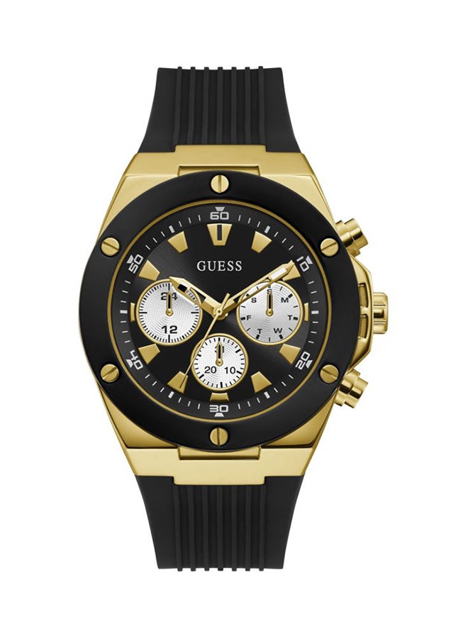 GUESS Men's Silicone Chronograph Wrist Watch GW0057G1 - 46 mm - Black - Image 1