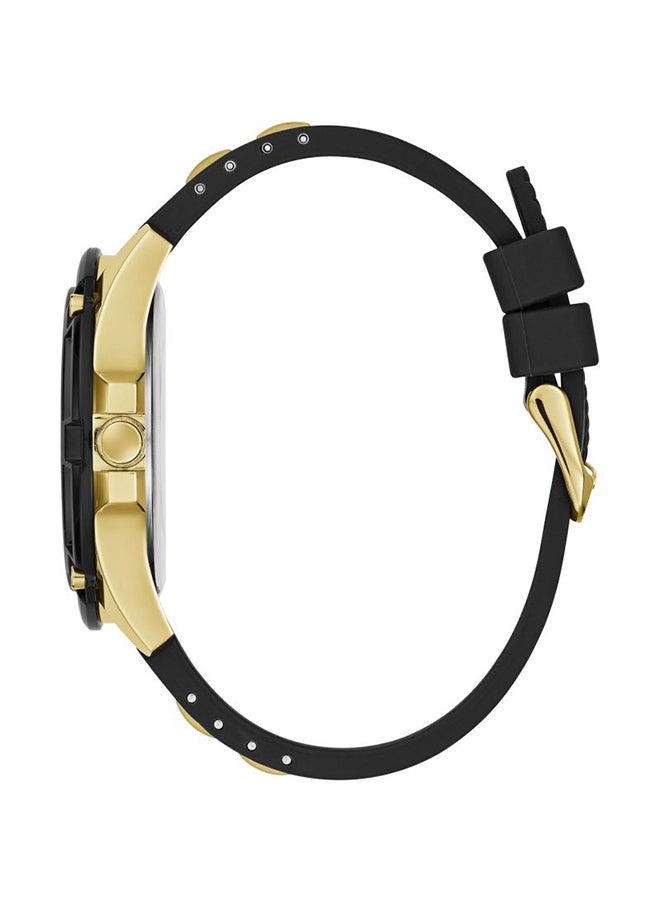 GUESS Men's Rubber Chronograph Wrist Watch GW0051G2 - 46 mm - Black/Gold - Image 3