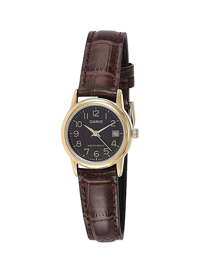 CASIO Women's Leather Analog Wrist Watch Ltp-V002Gl-1Budf - 31 mm - Brown - Image 1