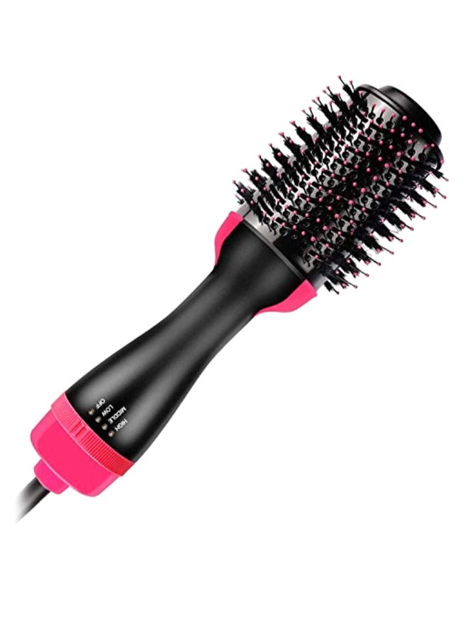 3-In-1 Electric One Step Hair Straightening Brush Pink/Black - Image 1