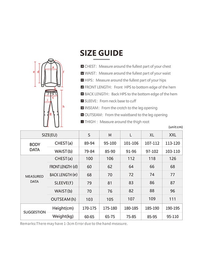 Long Sleeve Windproof Bicycle Jersey With Pants