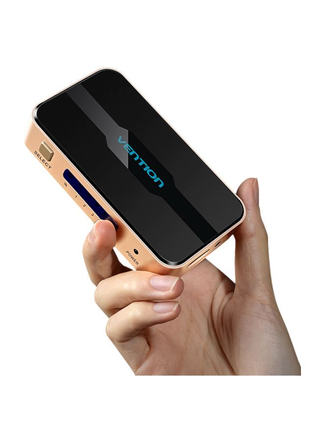 فينشن سويتش HDMI بدقة عالية الوضوح 5 في 1 مع جهاز تحكم عن بعد بالأشعة تحت الحمراء ذهبي وردي - Image 4