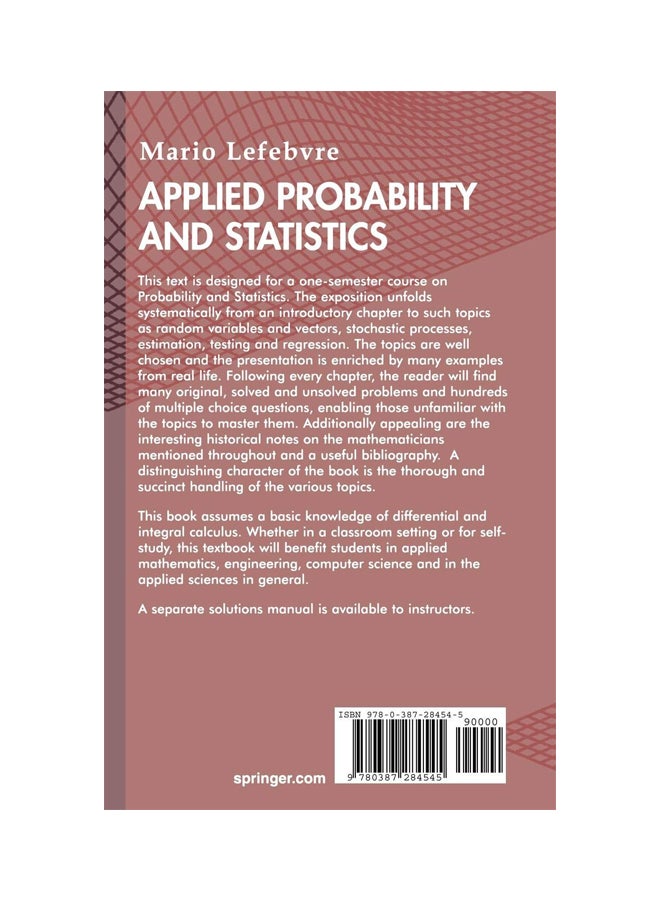 Applied Probability And Statistics hardcover english - 38875.0