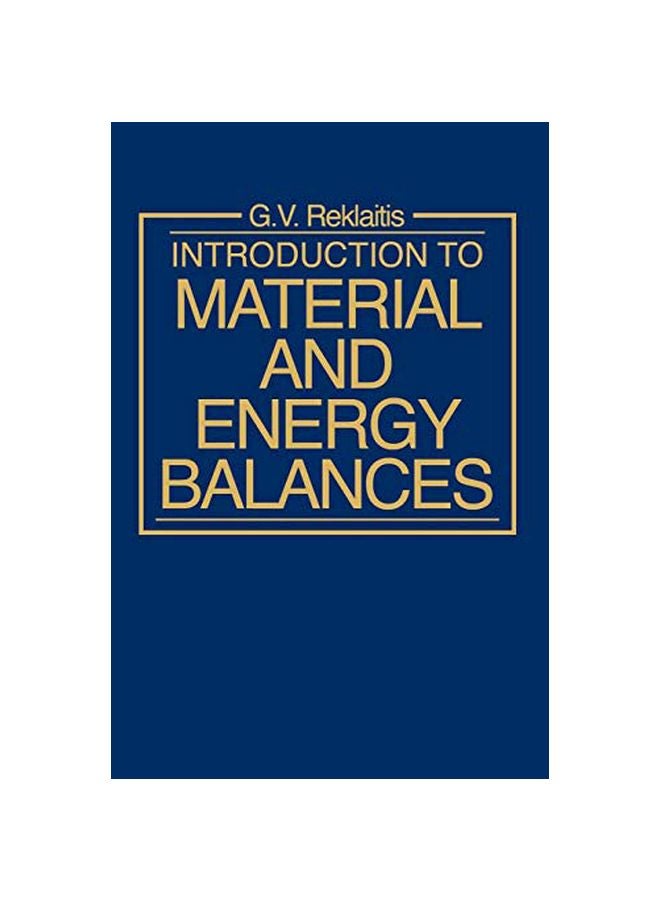 Introduction To Material And Energy Balances paperback english - 30590.0