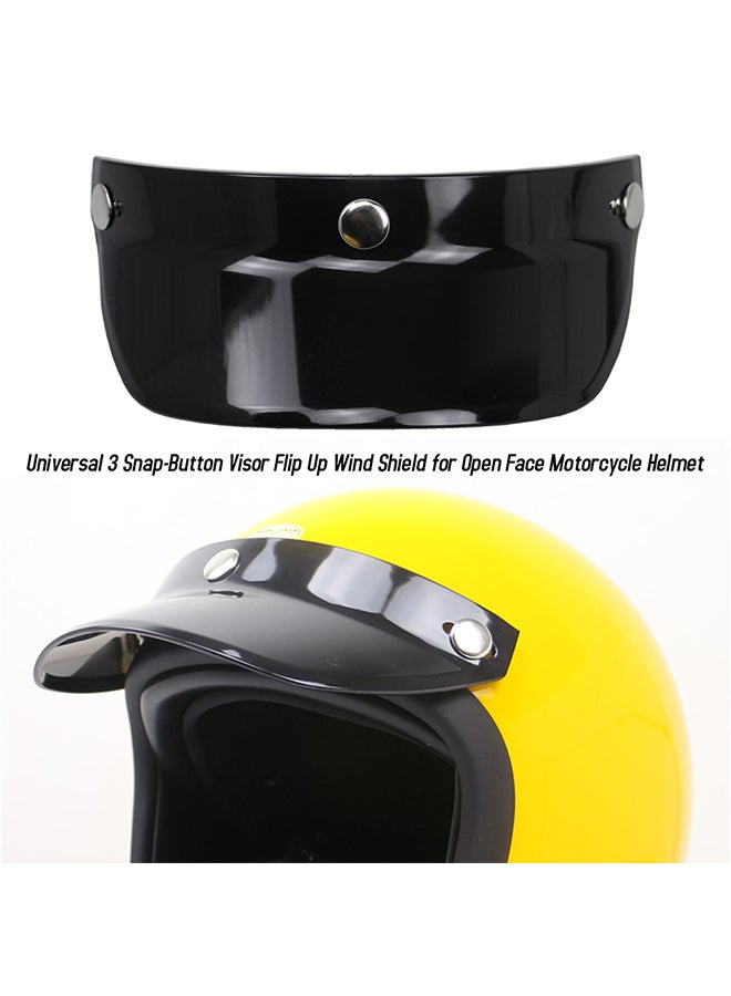 Generic 3-Snap Button Visor Flip Up Wind Shield  For Open Face Motorcycle Helmet - Image 2