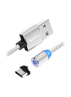 TOPK 3-In-1 Data Sync Charging Cable Silver 