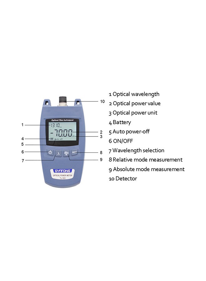 Generic TL-520 Handheld Optical Power Meter Fiber Light Decay Tester Blue 21x5x10centimeter  - Image 5
