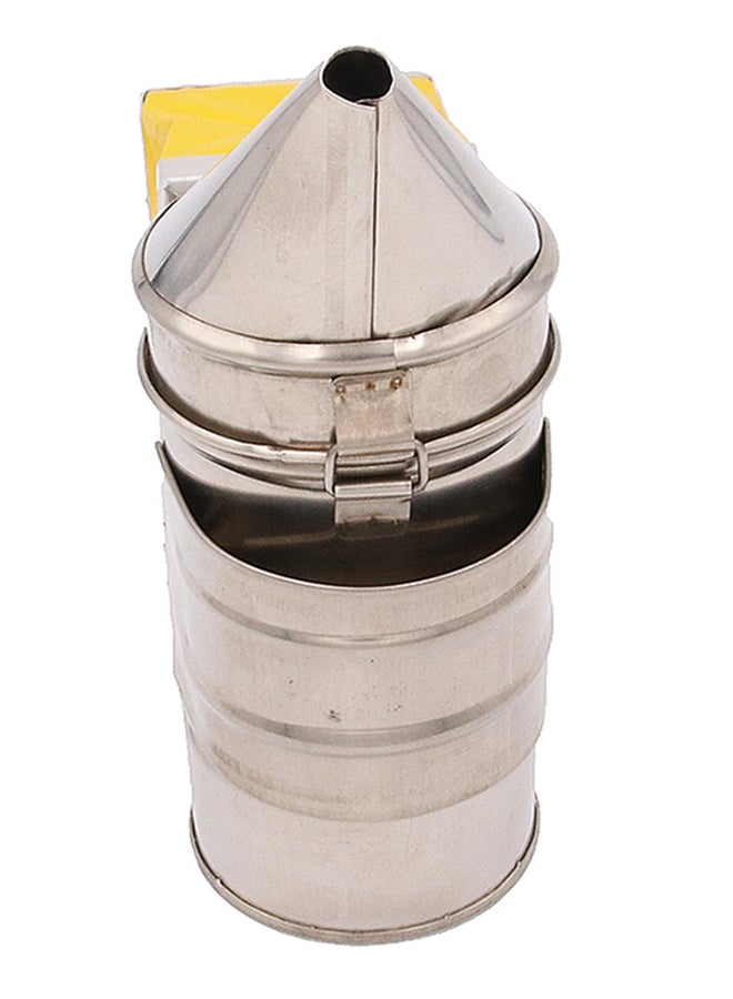 Beekeeping Equipment Bee Hive Smoker Chamber Silver/Yellow 19x10x15centimeter - Image 3