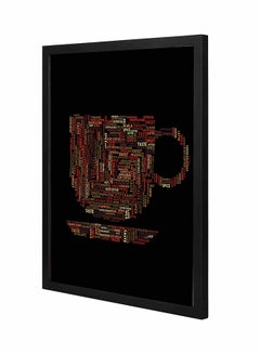 LOWHA Coffee Phrases Printed Wooden Framed Wall Art Painting Multicolour 43x53cm 