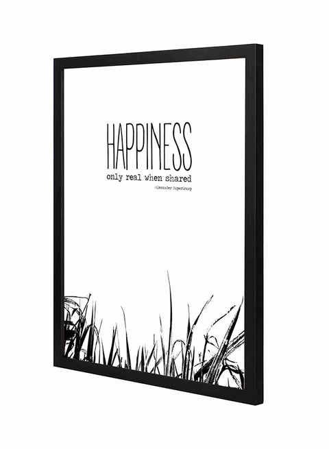 Happiness Only Real When Shared  Wall Art Painting With Pan Wooden Frame Multicolour 43x53cm
