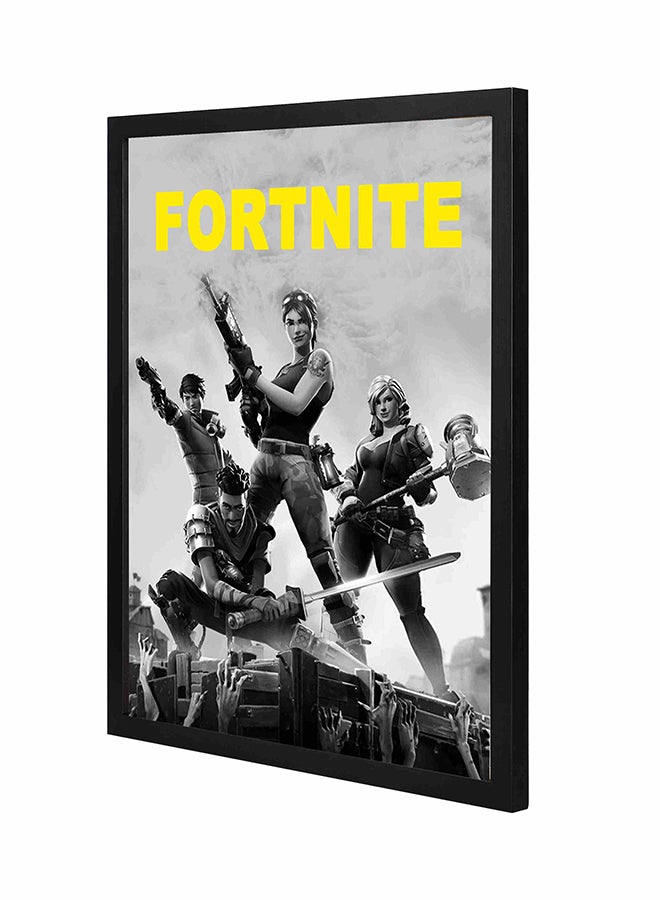 LOWHA Fornite  Wall Art Painting With Pan Wooden Frame Multicolour 43x53cm 