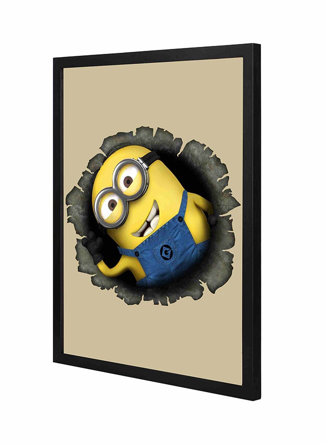 LOWHA - Minion Wall Art Painting With Pan Wooden   Frame Multicolor 43x53cm - Image 1