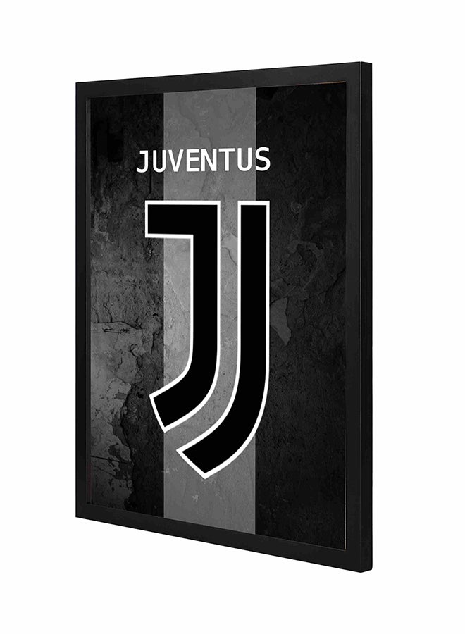 لوحة ديكور حائط بإطار خشبي تحمل شعار نادي يوفنتوس أسود/ رمادي 43x53Ø³Ù†ØªÙŠÙ…ØªØ±