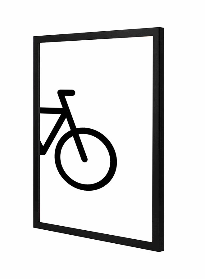 LOWHA Bike Front Wall Art Painting With Pan Wooden Frame Black/Yellow 43x53cm 