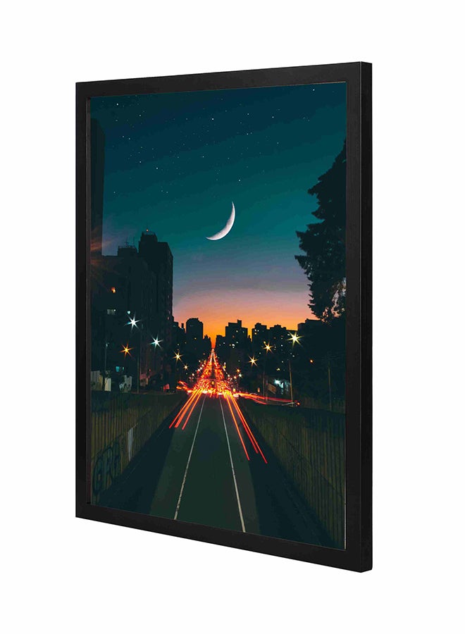 LOWHA Architecture Buildings Car Light Wooden Framed Wall Art Painting Multicolour 43x53cm 