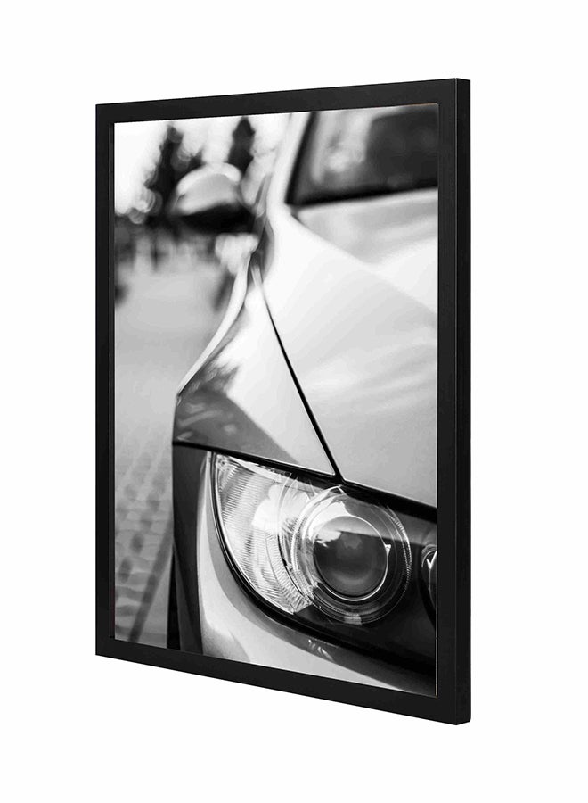 LOWHA Close-Up BMW Head Light Wooden Framed Wall Art Painting Grey/Black 43x53cm