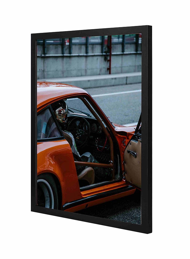 LOWHA Car Pan Wooden Framed Wall Art Painting Orange/Black 43x53cm 