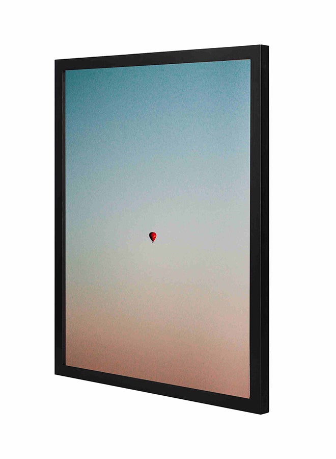 LOWHA Red Hot Air Balloon On Sky Wall Art Painting With Pan Wooden   Frame Black/White 43x53cm 