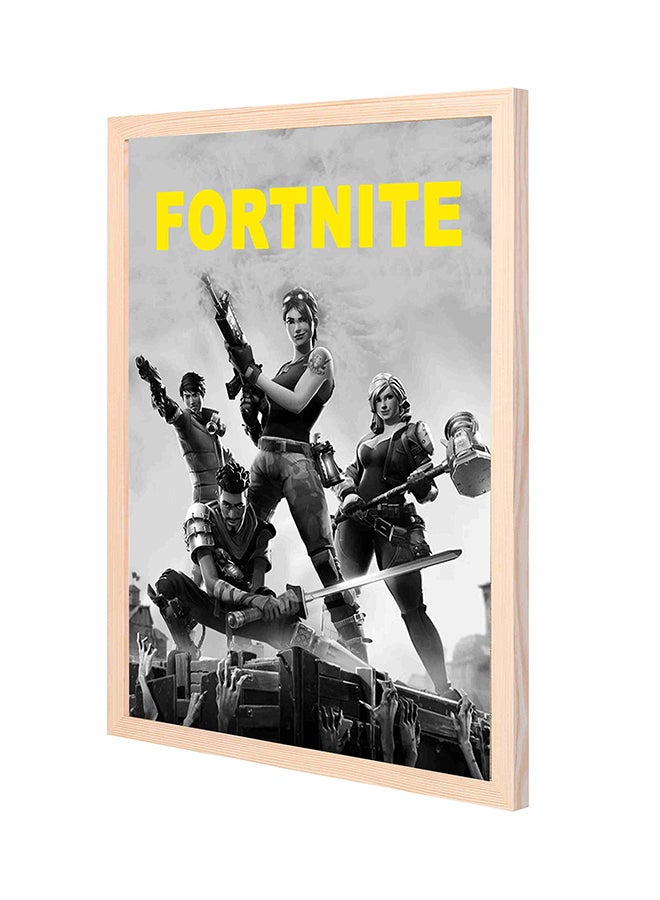 LOWHA Fortnite Pan Wooden Wall Art Painting Grey/Yellow 43x53cm 
