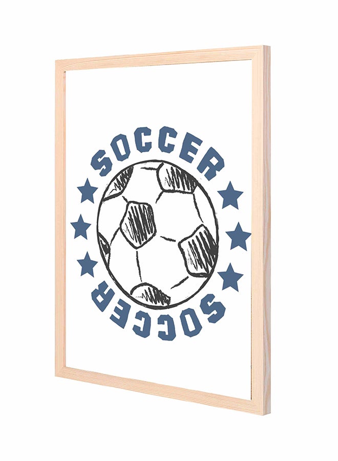 لوحة فنية لديكور الحائط بإطار خشبي غائر تعبر عن كرة القدم متعدد الألوان 43x53سم