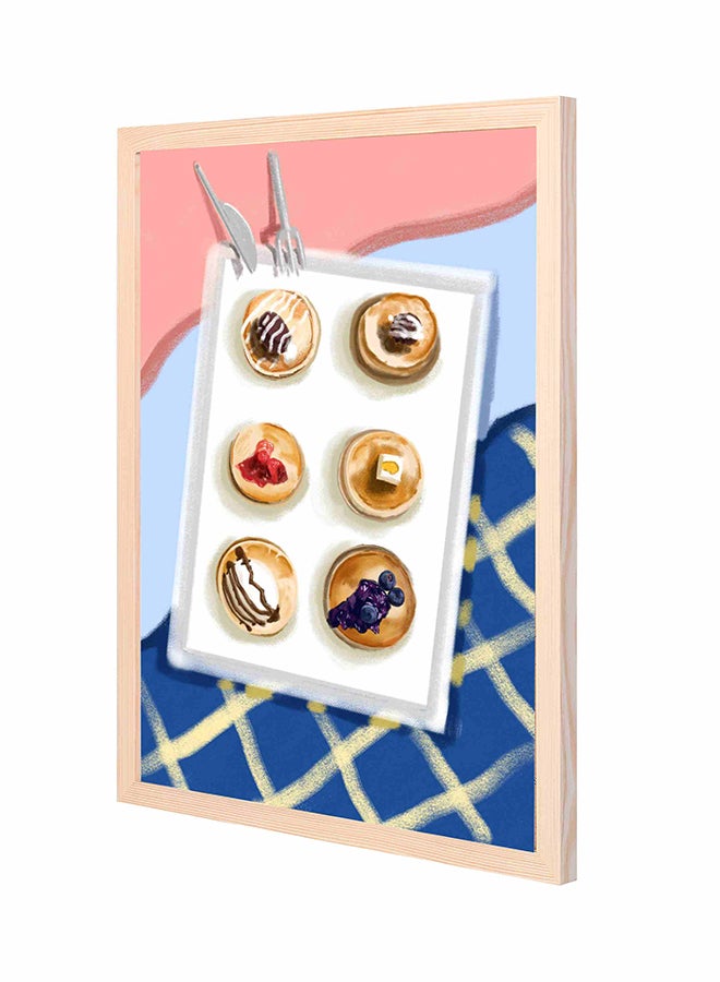 لوحة فنية لديكور الحائط مزودة بإطار خشبي بالكامل مزينة بطبعة حلوى الصيف متعدد الألوان 43x53سم