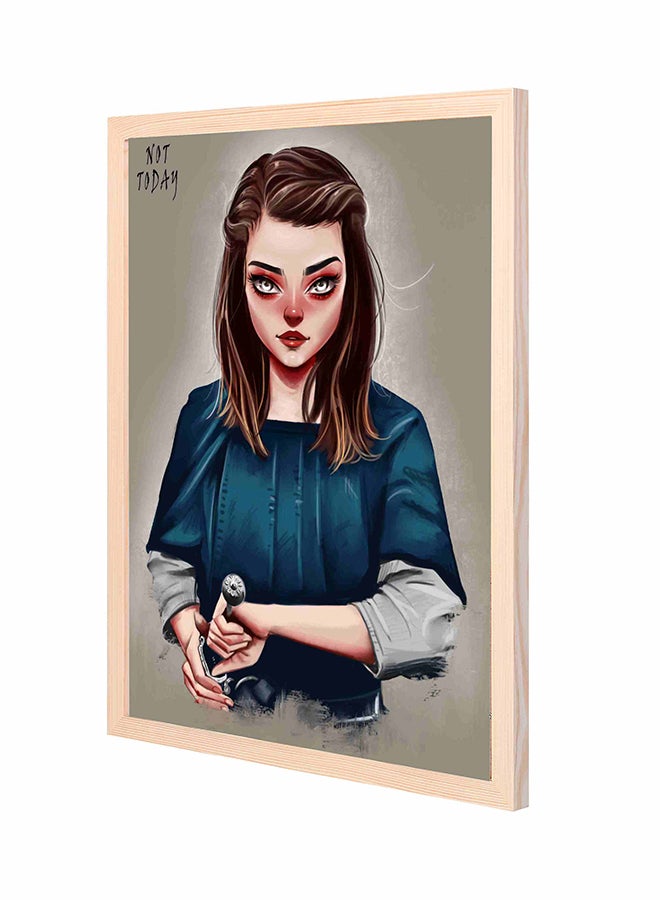 LOWHA Not Today Arya Wooden Framed Wall Art Painting Multicolour 43x53centimeter 
