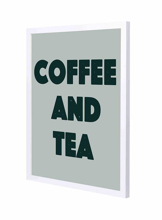 LOWHA Coffee And Tea Wooden Framed Wall Art Painting Grey/Black 43x53cm
