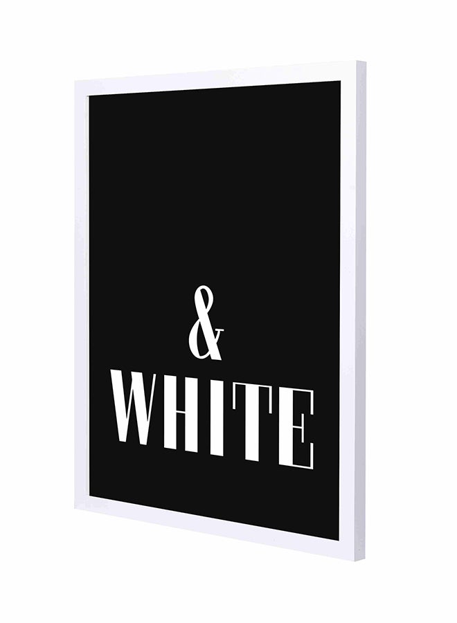 لوحة فنية جدارية داخل إطار خشبي أسود/ أبيض 43x53سم