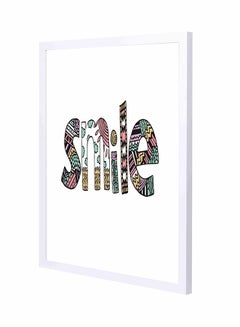 Smile Wall Art Painting With Pan Wooden Frame White/Black 43x53cm