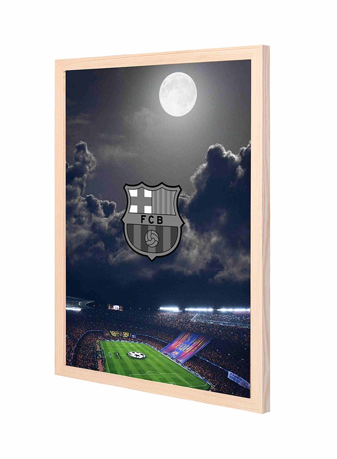 LOWHA Fcb  Wall Art Painting With Pan Wooden Frame Multicolour 43x53centimeter
