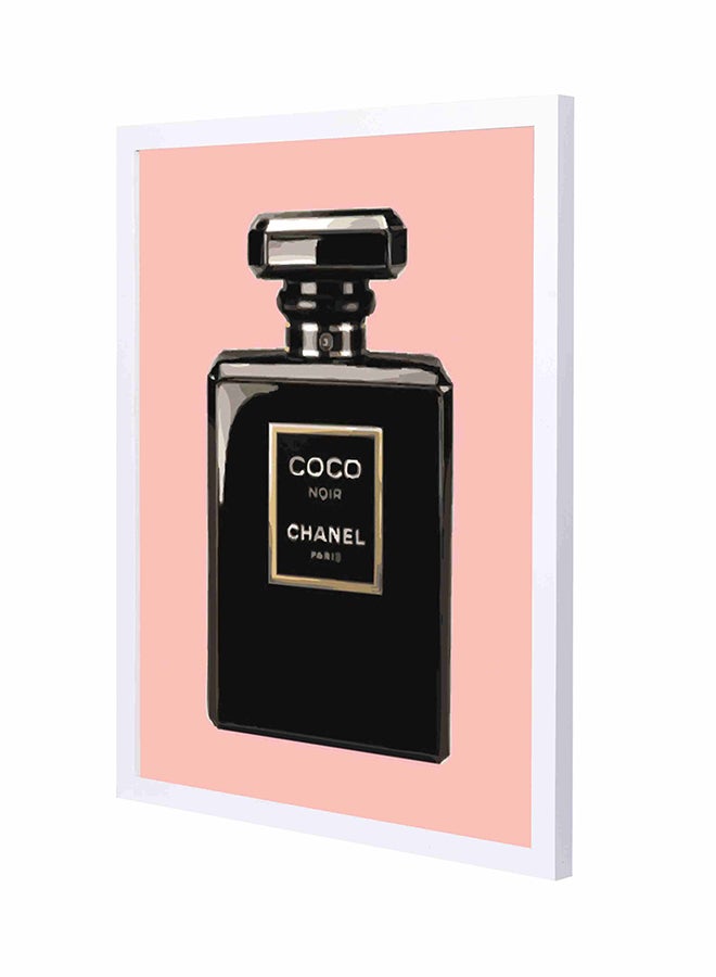 Coco Noir Channel Paris Pan Wooden Frame Wall Art Painting Multicolour 43x53centimeter