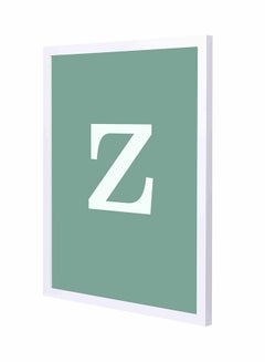 Letter Z Engraved Pan Wood Frame Wall Art Painting Multicolour 43x53cm