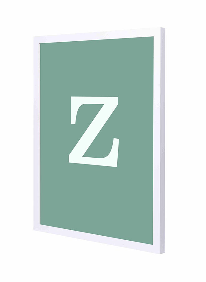 LOWHA - Letter Z Engraved Pan Wood Frame Wall Art Painting Multicolour 43x53cm - Image 1