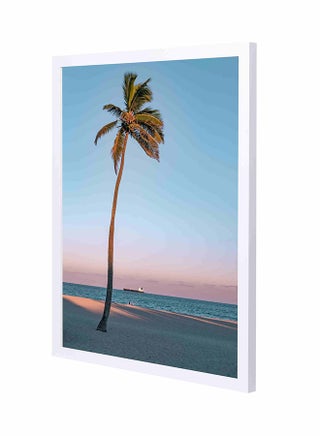 Coconut Tree On Seashore  Wall Art Painting With Pan Wooden Frame Multicolour 43x53cm - v1583418459/N35307732A_1