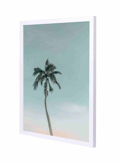 Photo Of Palm Tree During Daytime Wall Art Painting With Pan Wooden   Frame Black/Yellow 43x53cm