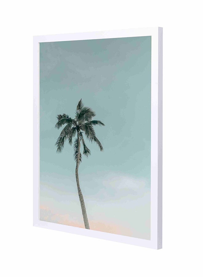 LOWHA - Photo Of Palm Tree During Daytime Wall Art Painting With Pan Wooden   Frame Black/Yellow 43x53cm - Image 1