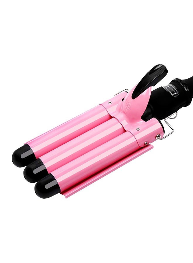 3-Barrel Fast Heating Hair Curler Pink/Black 0.984inch - Image 1