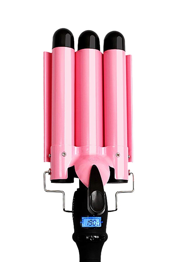 3-Barrel Fast Heating Hair Curler Pink/Black 0.984inch - Image 2