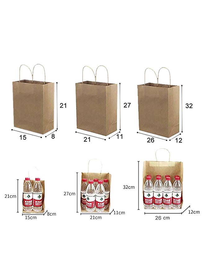 SAPU - 3-Piece Craft Paper Bag Brown 27x21x11centimeter - Image 1