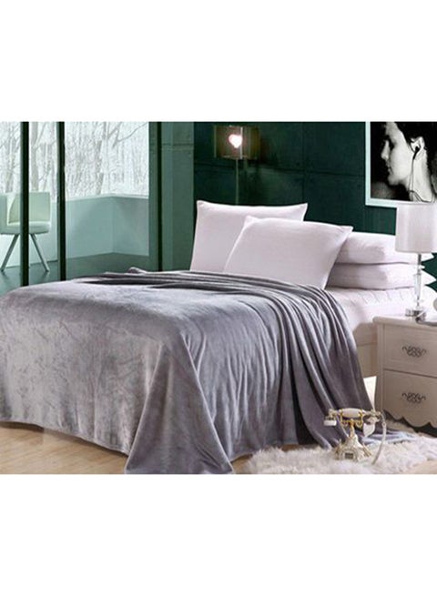 1 Piece Soft Blanket King Size Flannel Grey 220x200cm