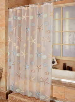 Starfish Printed Waterproof Peva Shower Curtains Multicolour 180 x 180centimeter - v1583490469/N20873307A_1