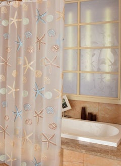 Starfish Printed Waterproof Peva Shower Curtains Multicolour 180 x 180centimeter - v1583490469/N20873307A_2