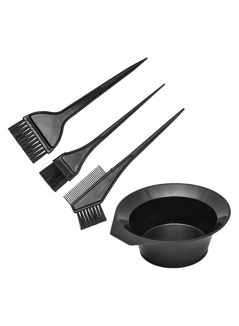 3-Piece Hair Dye Colour Brush With Bowl Black