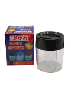 PARTNER Magnetic Clip Dispenser Clear/Black 