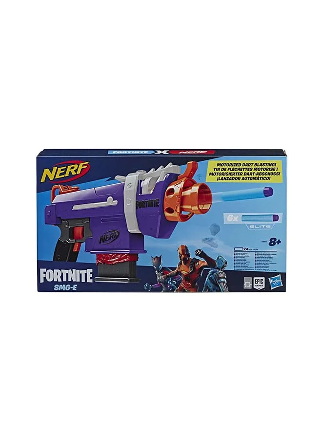 NERF Nerf Fortnite Smg-E Blaster  Motorized Dart Blasting, 6-Dart Clip, 6 Official Nerf Elite Darts 6.71x40.59x22.91cm