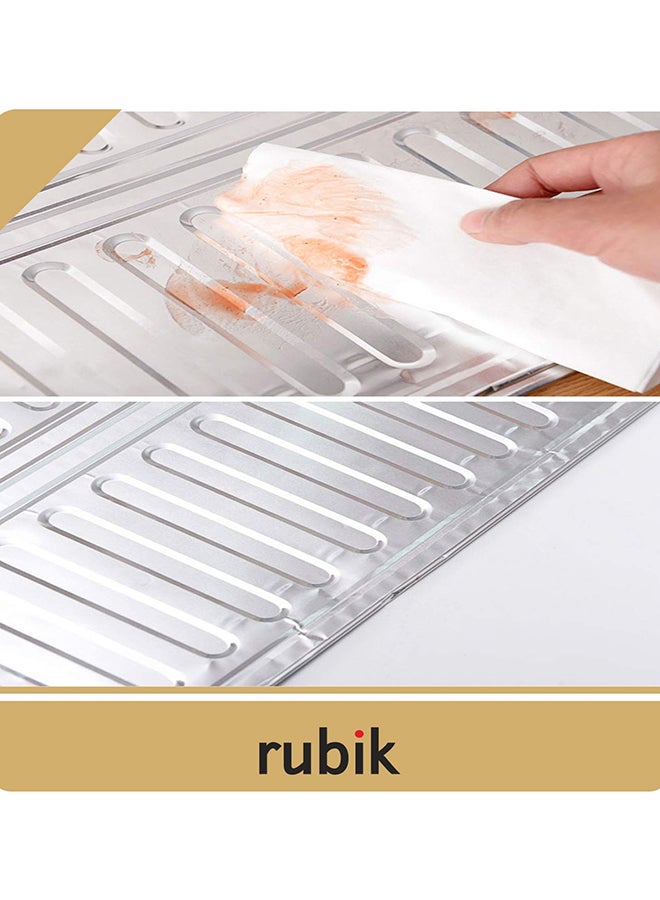 Rubik Aluminum Foil Gas Stove Oil Splatter Shield Silver 84 x32.50centimeter  - Image 3