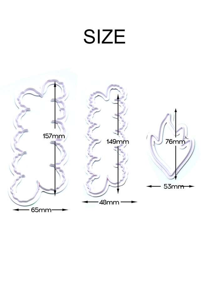 طقم قوالب كيك مدمجة بتصميم ثلاثي الأبعاد على شكل قرنفل من 3 قطع أبيض 16x2x6.50سم - Image 2
